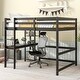 preview thumbnail 1 of 6, Full Loft Bed with Desk and Shelves,Espresso