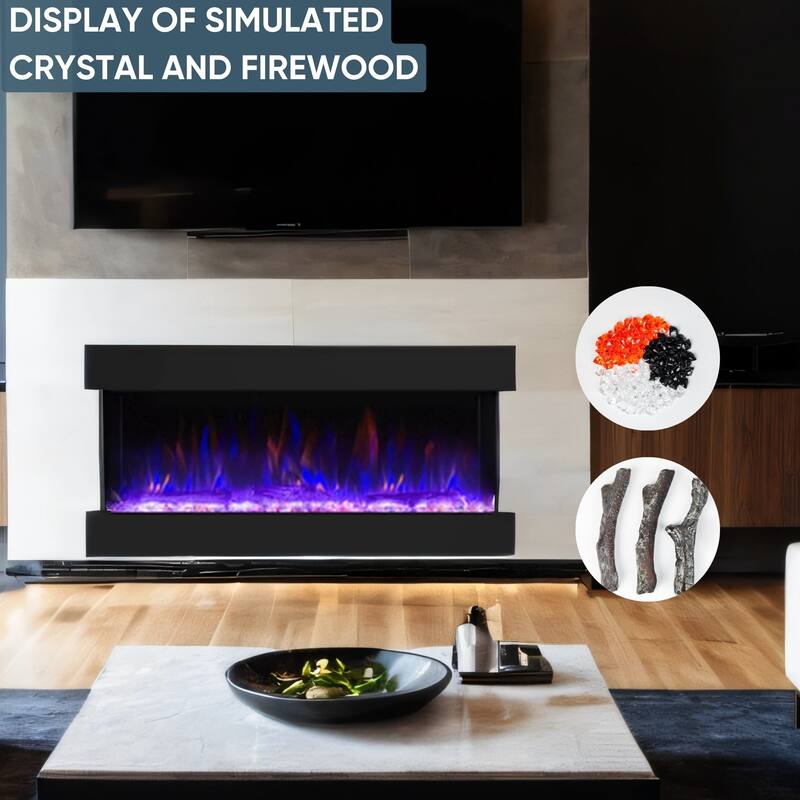 Electric Fireplace Heater with Multi Color Flam
