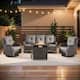 Option Brown Wicker Gray Cushion