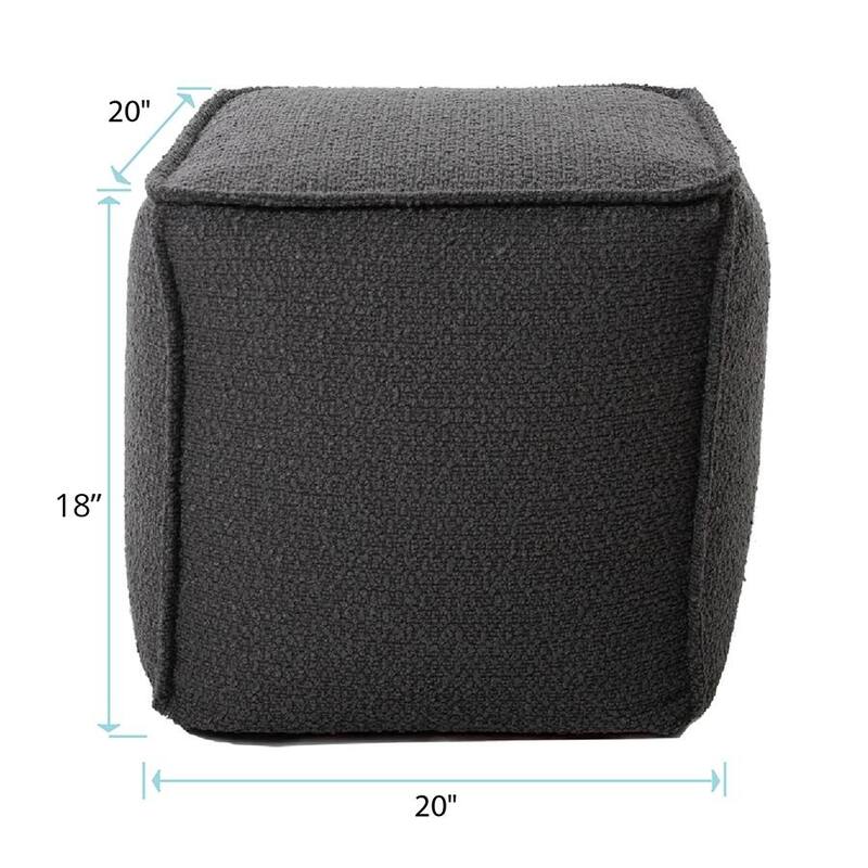 Allan Andrews Square Pouf Barbet Charcoal