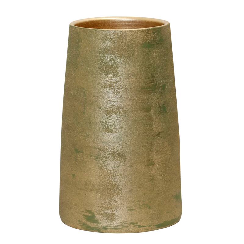 StyleCraft Small Vase - Hand Painted - Green - 9"L x 9"W x 16"H