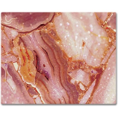 Blush Marble Print 3mm Heat Tolerant Tempered Glass Cutting Board 15” x 12” Manufactured in the USA Dishwasher Safe