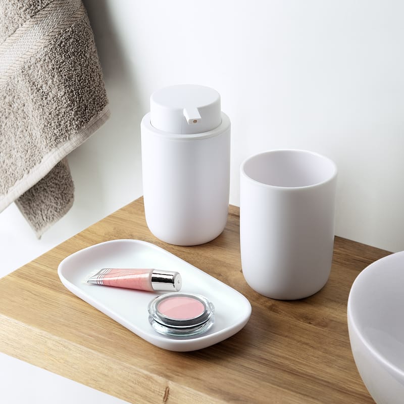 Aiello 3-Piece Solid Plastic Bathroom Accessory Set