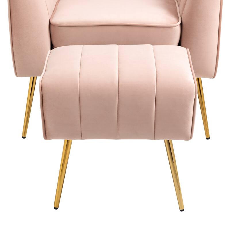 Velvet Shell Shaped Chair with Gold Tone Legs