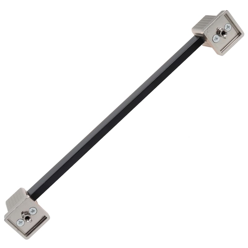 7.56 in. CC Modern Flat Embossed Matte Black Cabinet Pulls (5-Pack)