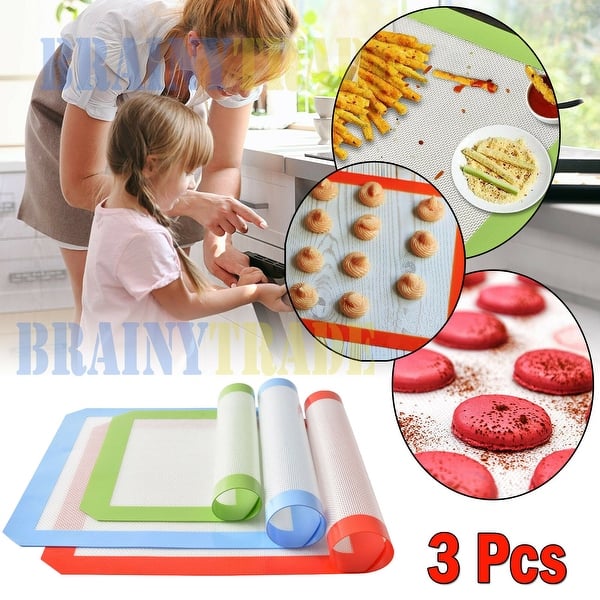 3PCS Silicone Baking Mat Set Non-stick Mats
