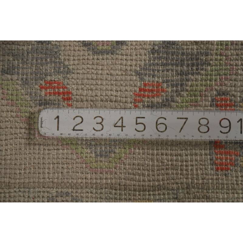 Hand Knotted Oriental 100% Wool Carpet Transitional All-Over Greys & Charcoal Oushak Area Rug - 12' 11'' X 9' 0''