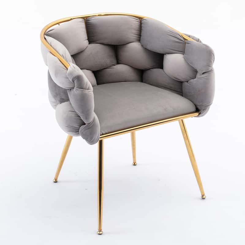 Shubert Glam Velvet Woven Accent Chair by GDFStudio - 28.70"L x22.20"W x 29.50"H