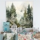 preview thumbnail 8 of 12, Designart "Pine Tree Misty Morning II" Landscapes Framed Wall Decor 16 in. wide x 16 in. high - White