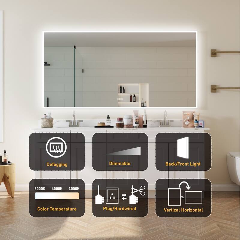 Modern Wall Mounted LED Bathroom mirror