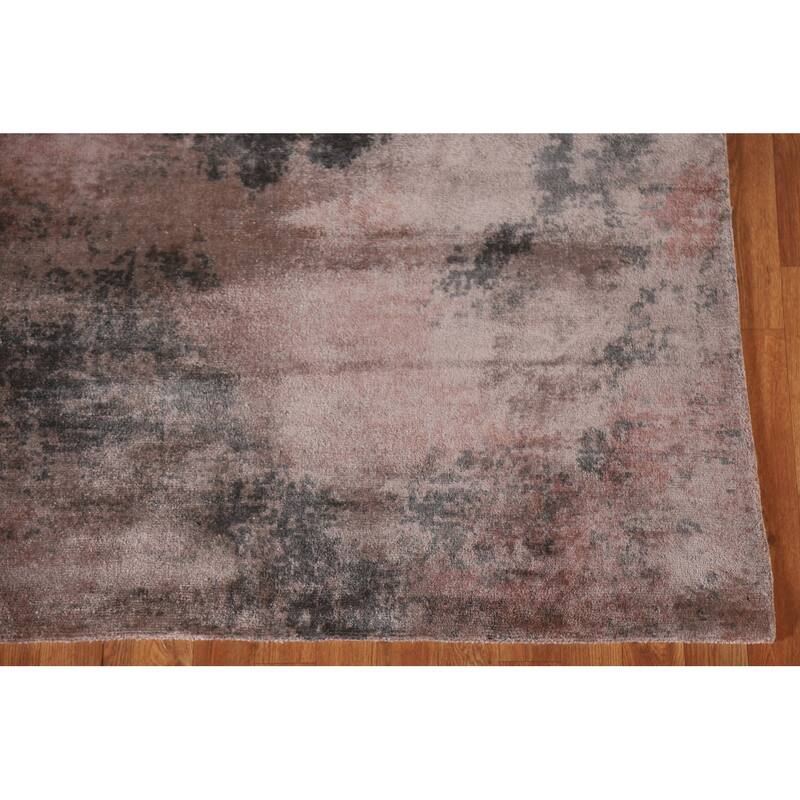 All-Over Abstract Indian Modern Rug Hand-Knotted Wool Carpet - 4'10"x 6'11"