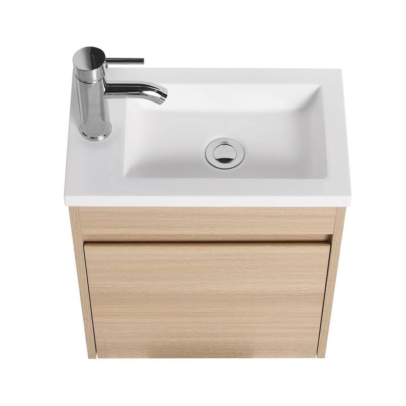 BNK 16/18 Inch Single Sink Bathroom Vanity with Soft Close Door