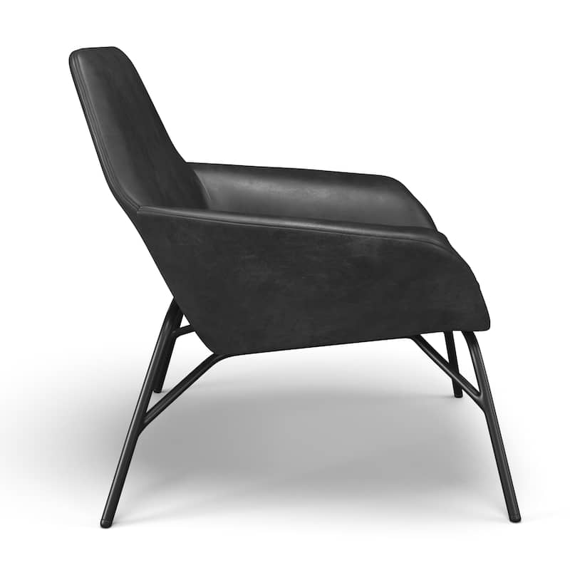 Elmira Vegan Leather Accent Chair - Black Vegan Leather