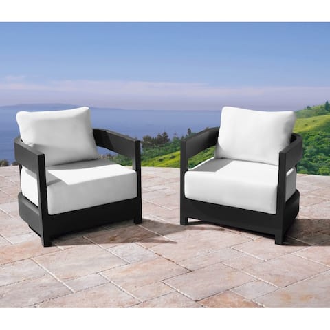 Abbyson Santorini Outdoor Aluminum Sunbrella Cushion Chair (Set of 2)