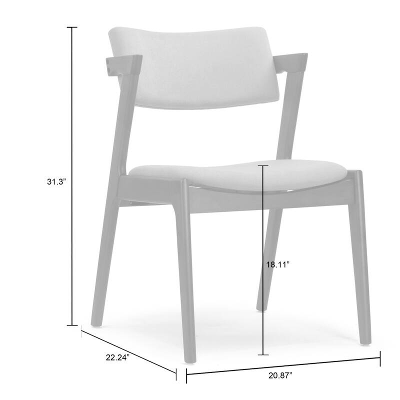 Set of 2 Auden Retro Modern Dark Brown Wood Wing Chair