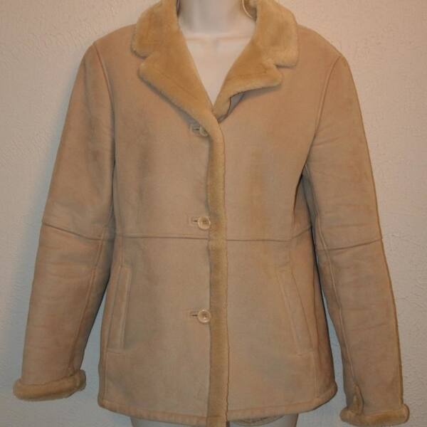 Shop Talbots Faux Fur Suede Small Coat Jacket Winter Tan Chest 37 Womens Overstock 25777412