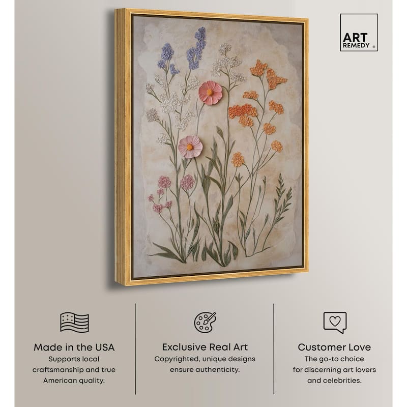 Sculpted Flora Frieze I Canvas by Art Remedy