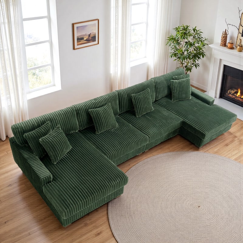 Anne 150" W Oversized Upholstered Modular Sectional Sofa