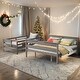 preview thumbnail 1 of 31, Detachable Design Wood Twin XL over Queen Bunk Bed with Ladder,Multifunctional Bunk Bed