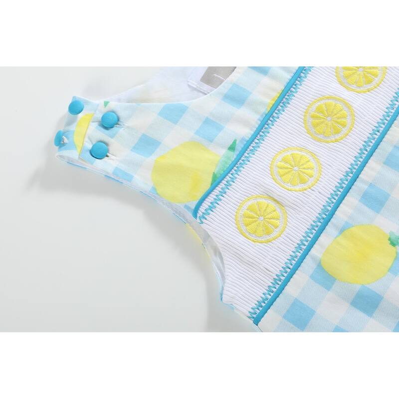 Lemon Smocked Shortalls