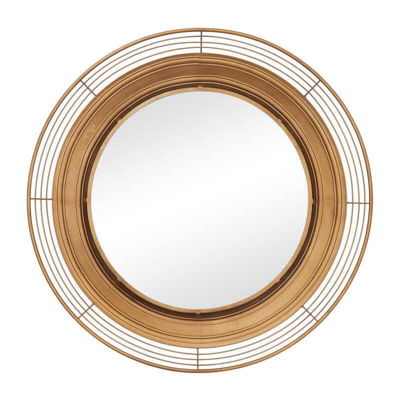 Brown Metal Bohemian Wall Mirror - 36"W, 36"H