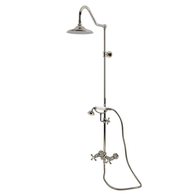 Kingston Brass Kingston Wall Mount Rain Drop Shower System with Hand Shower - Polished Nickel