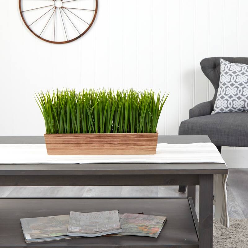 20" Vanilla Grass Artificial Plant in Decorative Planter - 3.25"