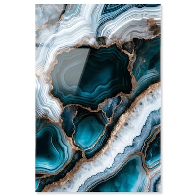 Teal Tectonic I Acrylic by Art Remedy, Ready to Hang