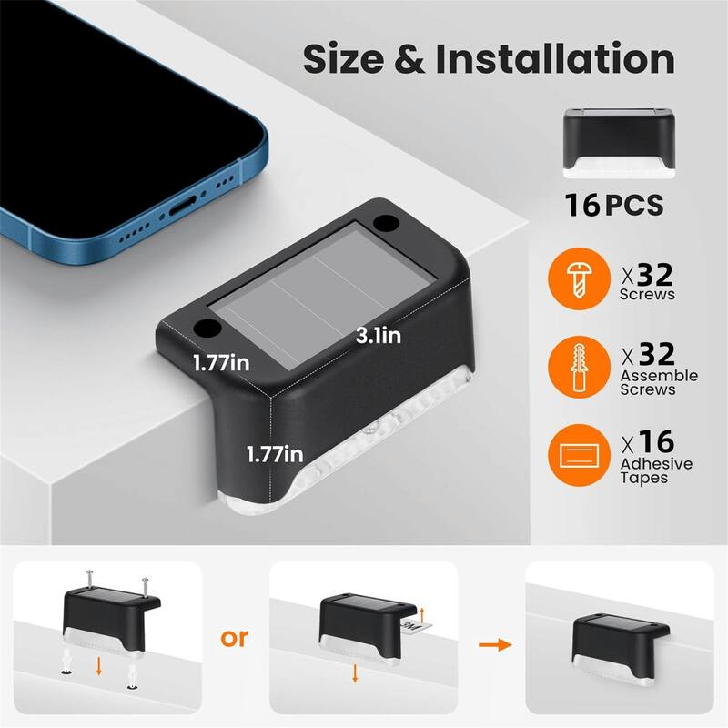 White light-32PCS Led Solar Deck Light