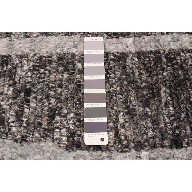ECARPETGALLERY Hand-knotted Tangier Dark Grey Wool Rug - 8'2 x 10'0