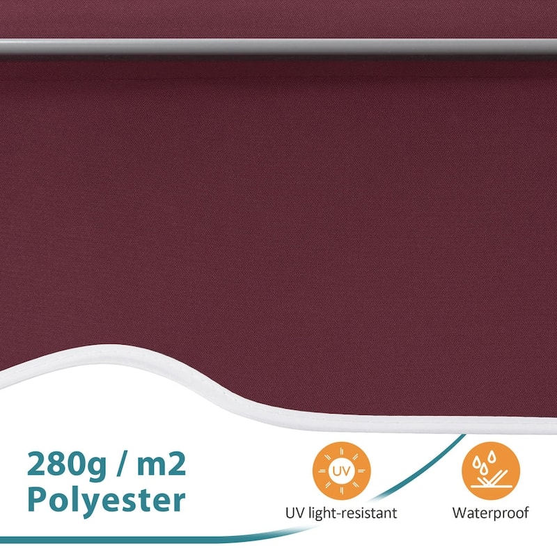 MCombo Patio Window Awnings 5'x8', Fully Assembled Manual Retractable Sunshade Canopy for Windows, 4137