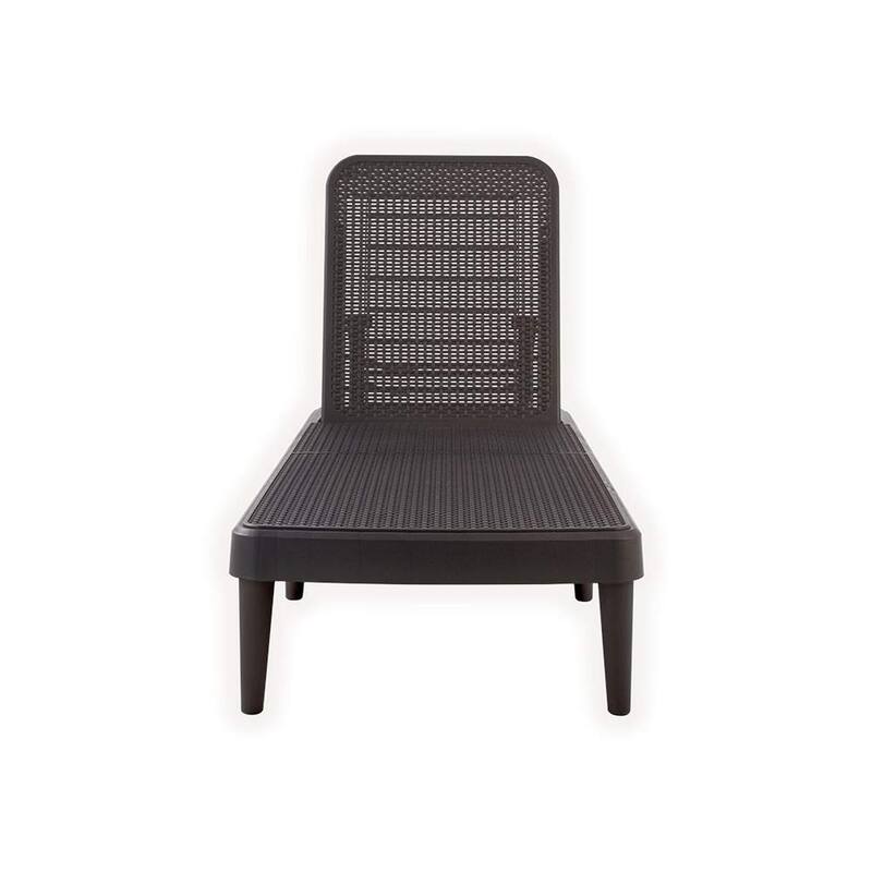 75" Brown Heavy Duty Plastic Outdoor Stacking Chaise Lounge