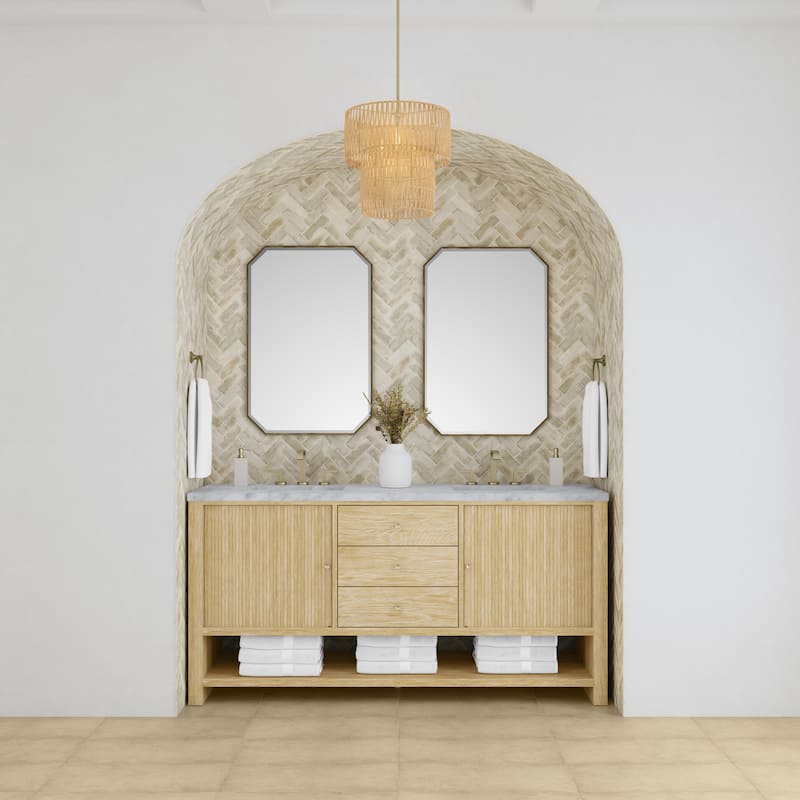 James Martin Vanities Marigot Single 72" Double Vanity, Sunwashed Oak