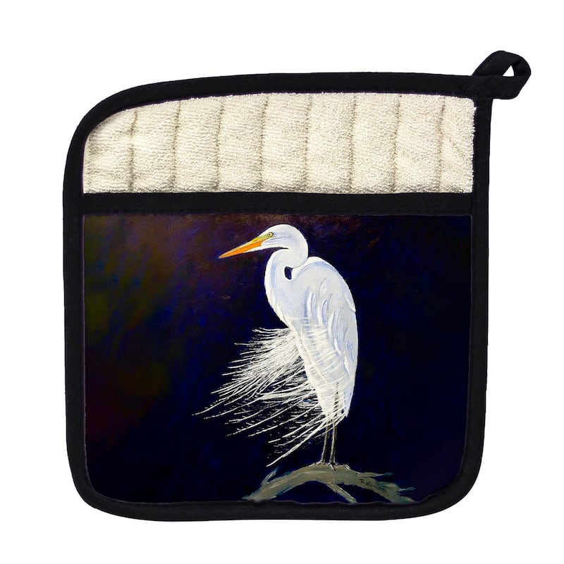 Egret Feathers Pot Holder - 9x9