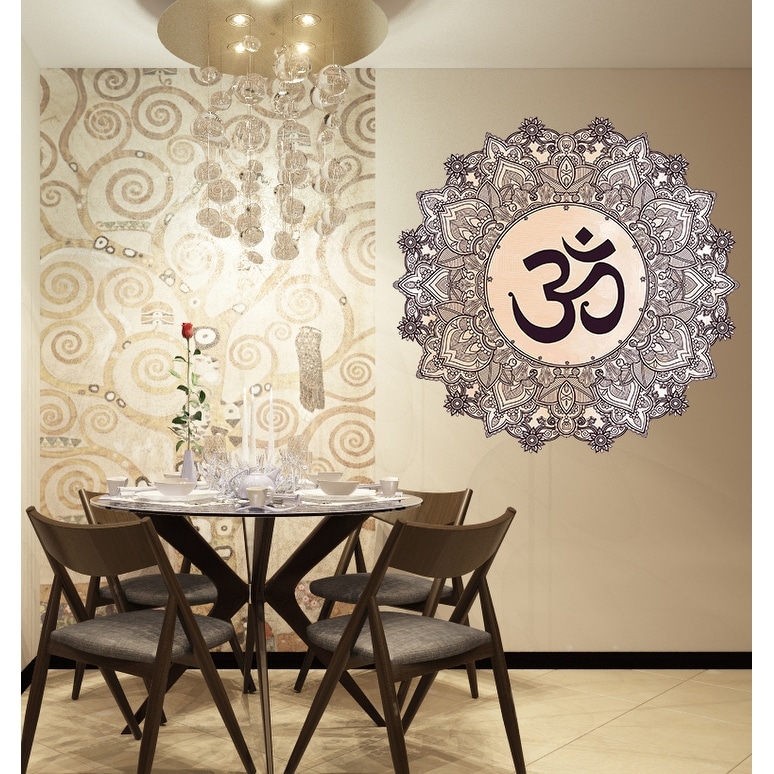 Boho Mandala OM Wall Decal, Boho Mandala OM Wall sticker,-image