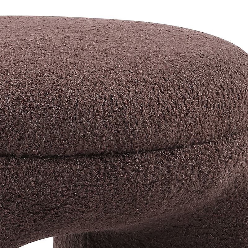 24/7 Shop At Home Modern U-Shaped Boucle Upholstered Ottoman