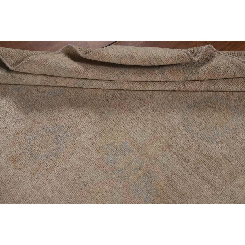 Vegetable Dye Oushak Area Rug Hand-Knotted Oriental Wool Carpet - 5'2"x 6'6"