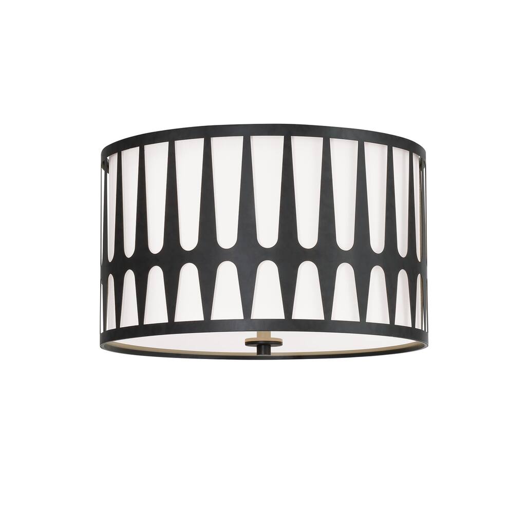 Royston 3 Light Black Ceiling Mount - 18'' W x 10.37'' H