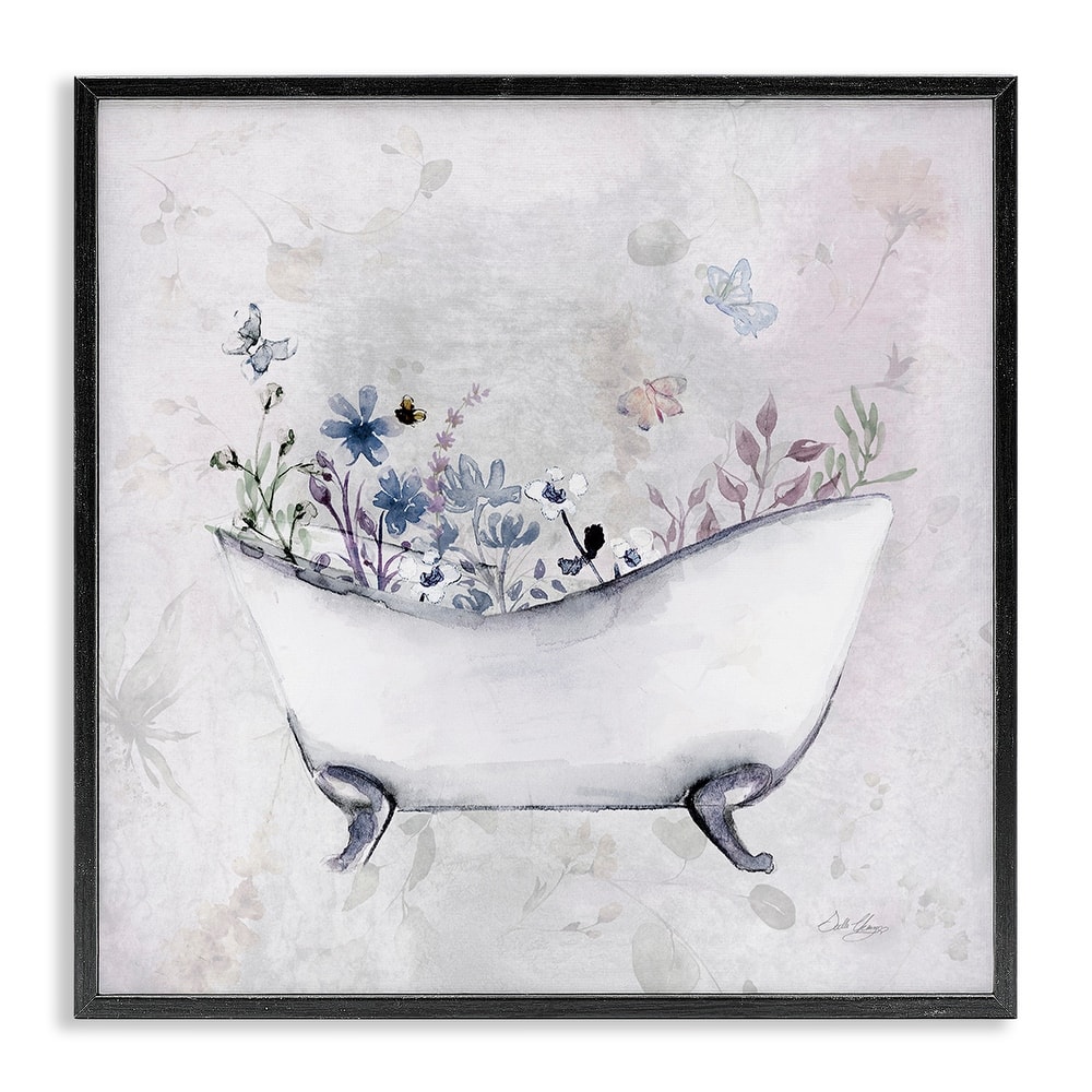 Stupell Delicate Bath with Botanics Framed Giclee Art Design By Stella Chang