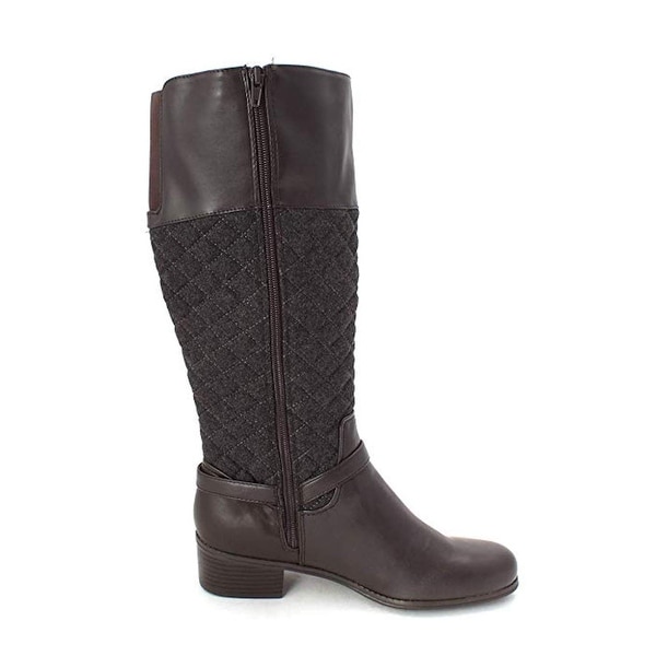 Size 7.5 Charter Club Thalia Sodi Womens Helenn2 Fabric Closed Toe Mid-Calf Brown//Grey