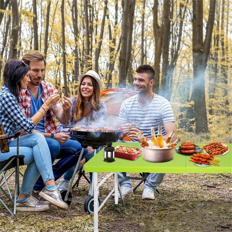 4ft Indoor and Outdoor Portable Foldable Steel Frame Table for Camping