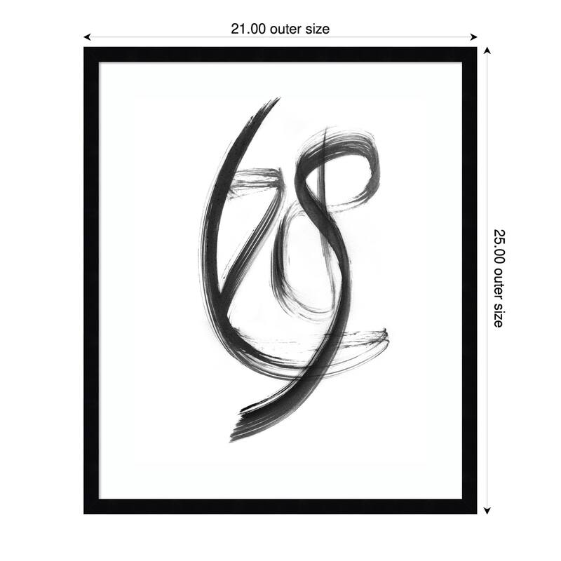 Brush Stroke No. 2 by Danushka Abeygoda Wood Framed Wall Art Print