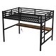 preview thumbnail 5 of 10, Black Full XL Size Loft Bed Kids Bed with Power Outlet and LED Lighted