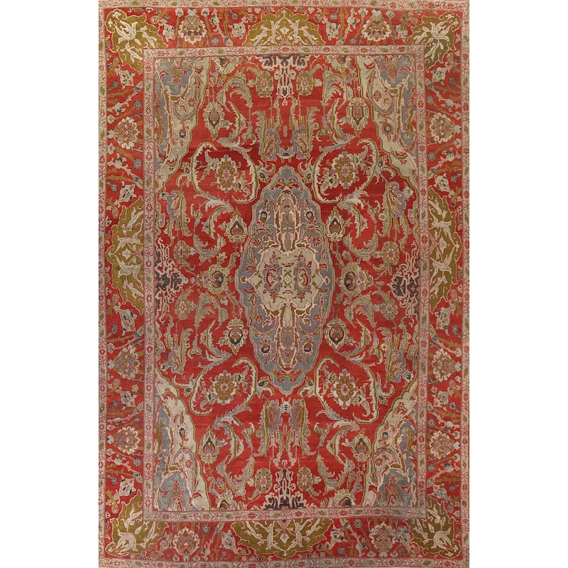 Hand Knotted Oriental 100% Wool Carpet Traditional Floral Red Sultanabad Area Rug - 16' 10'' X 12' 5''