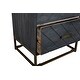 preview thumbnail 3 of 3, Roy 22 Inch 2 Drawer Mango Wood Nightstand Table, Rustic Bronze Metal Frame Base, Gray