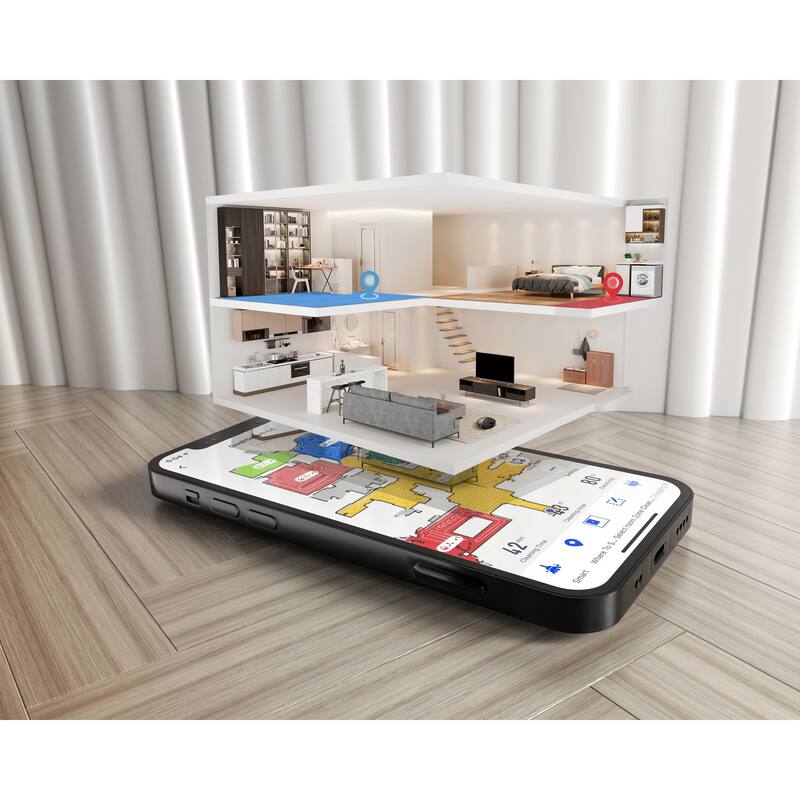 Anmytek LDS Navigation 2-in-1 Robot Vacuum Mop 2700 PA Max Suction Wi-Fi App for Pet Owners Larger Homes