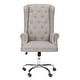 preview thumbnail 2 of 7, SAFAVIEH Ian Linen Chrome Leg Swivel Office Chair - 24.2" x 27.2" x 46.1"