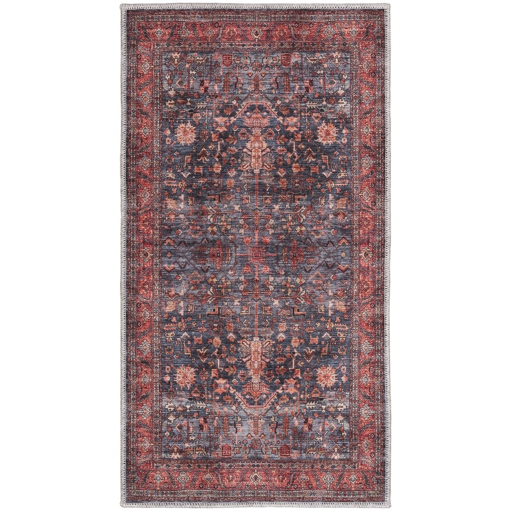 Brilliance Machine Washable Persian Floral Area Rug