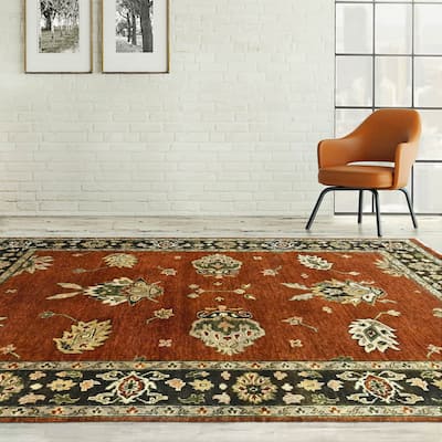 Hand Knotted Wool Area Rug Arts & Craft Turkish Oushak Burnt Orange - 5' 11'' x 7' 11''