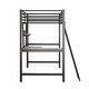 preview thumbnail 10 of 22, Industrial Modern Design Twin Size Metal Loft Bed with Sloping Ladder,Built-in Desk and Shelf Under-Bed,Sturdy Metal Frame